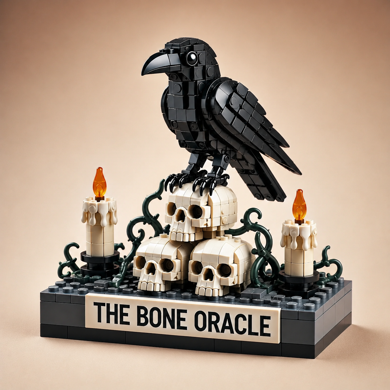 🕯️ The Bone Oracle Raven Gothic Halloween Building Block Set