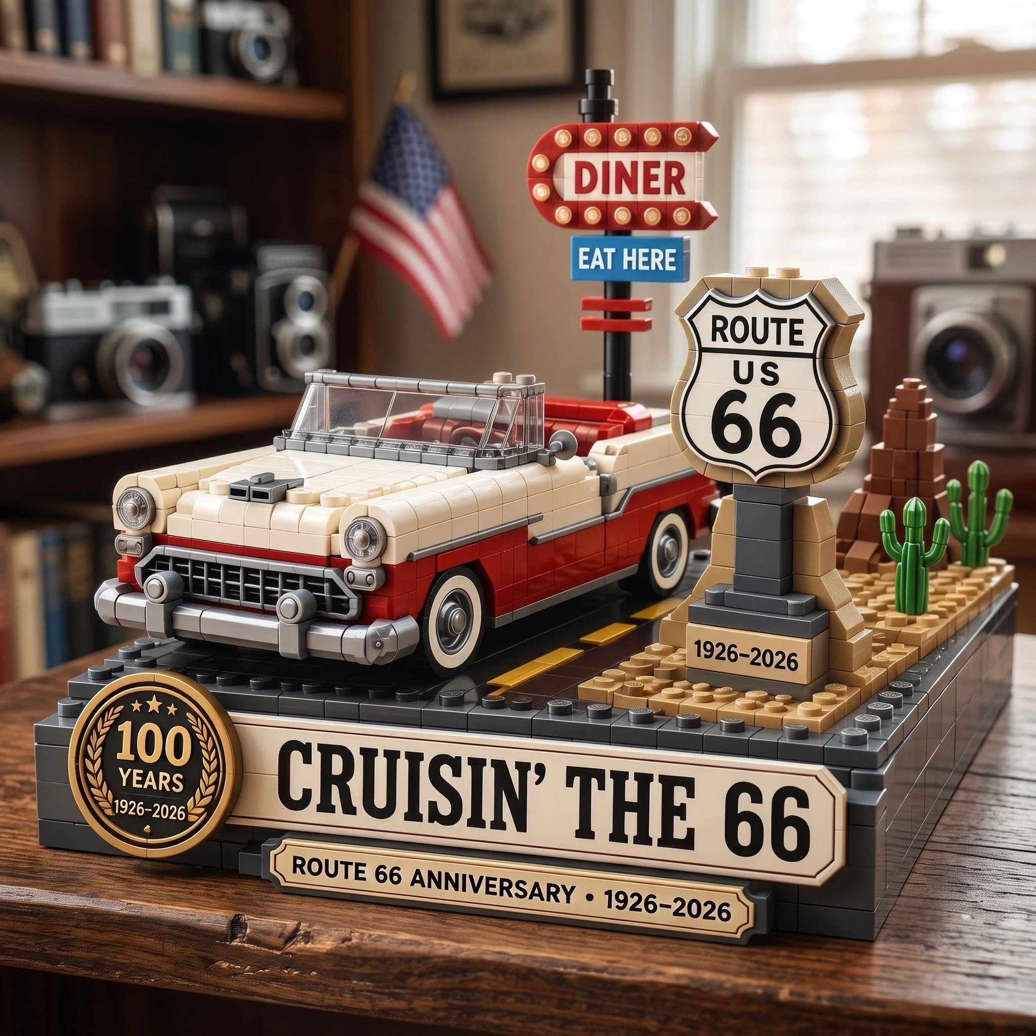 🚗 Route 66 100th Anniversary Cruisin’ The 66 Building Block Set
