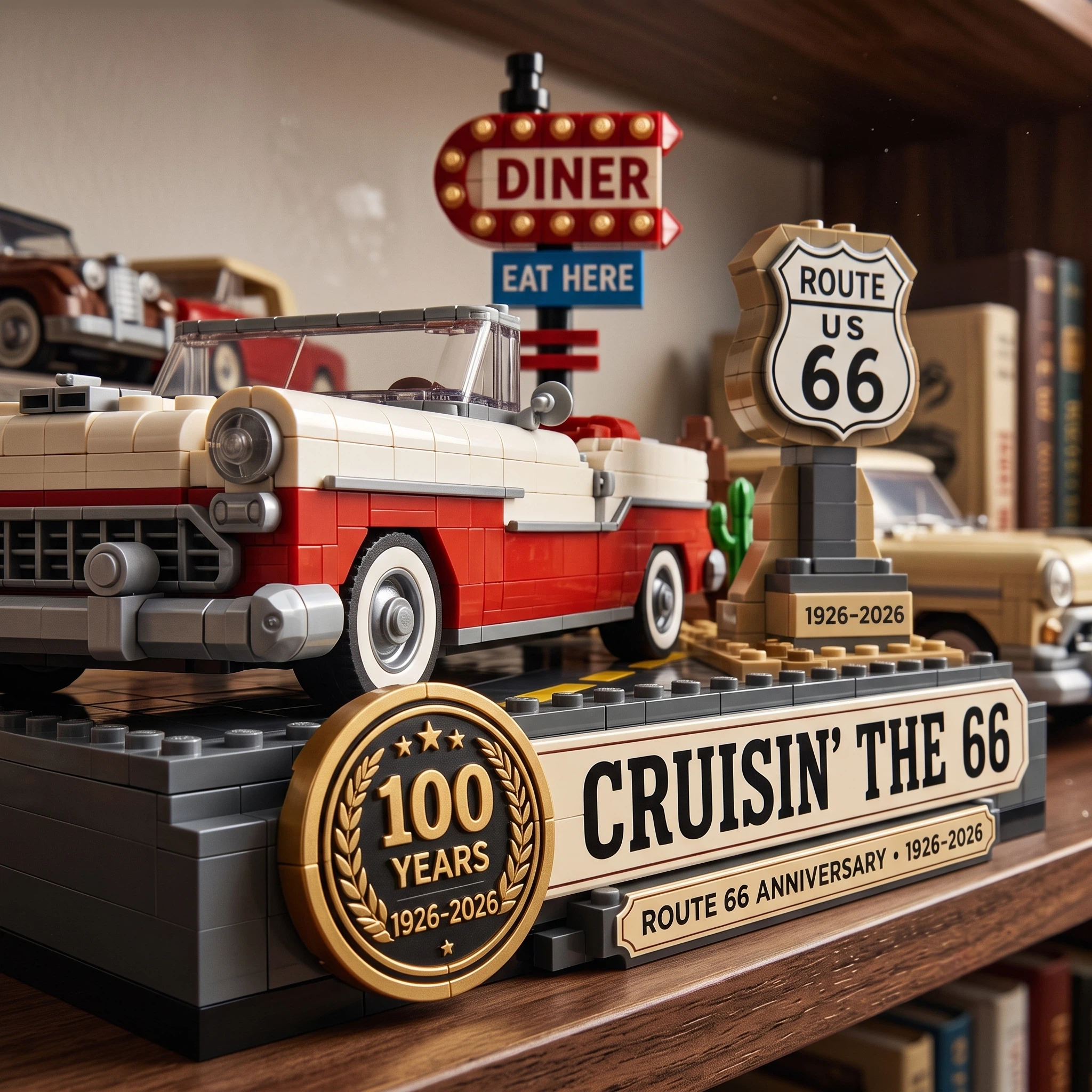 🚗 Route 66 100th Anniversary Cruisin’ The 66 Building Block Set