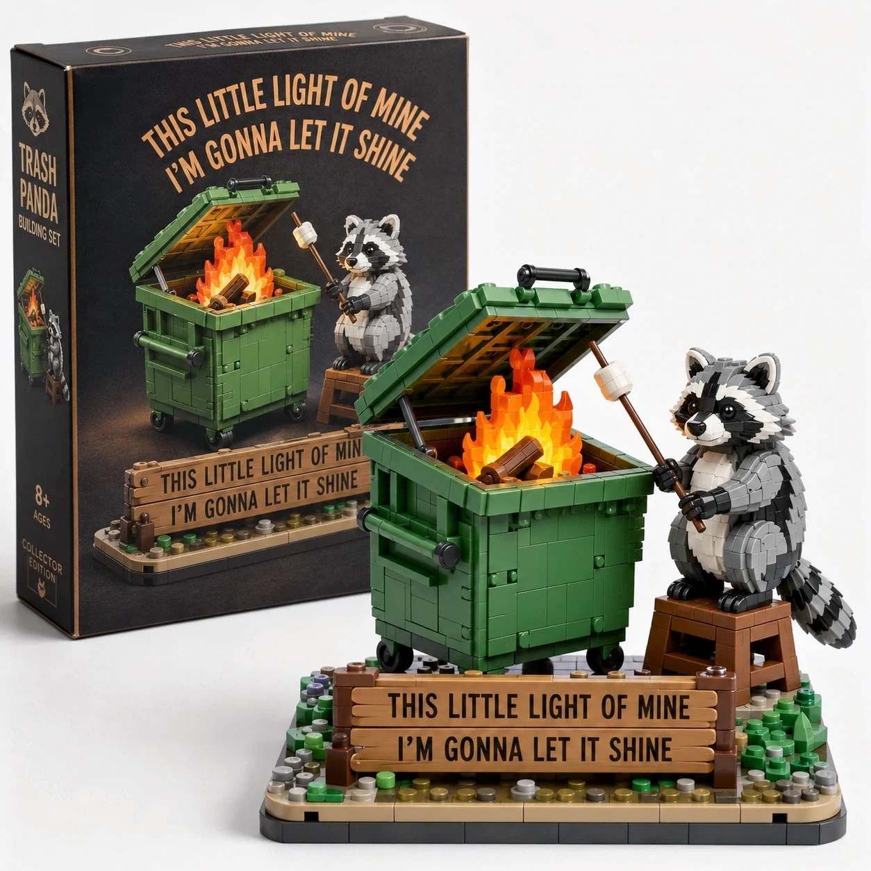 🦝 Trash Panda “Let It Shine” Building Block Set
