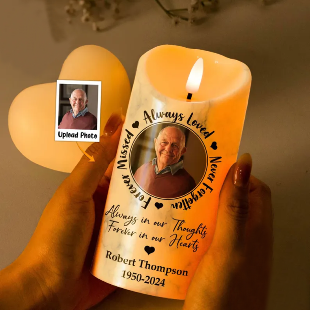 Personalized Photo Memorial LED Candle