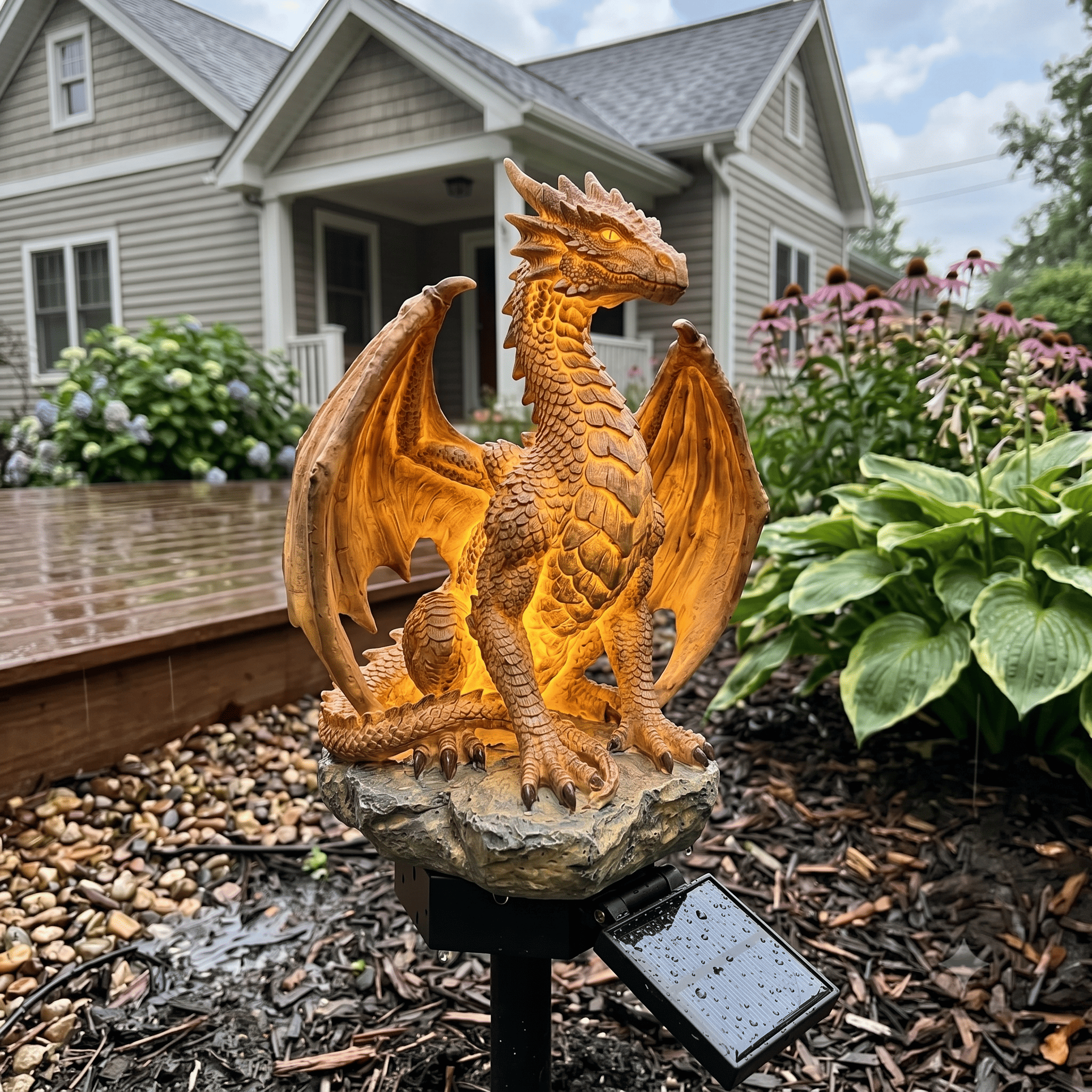 Epic Guardian Dragon Waterproof Solar Powered Garden Landscape Stake Light