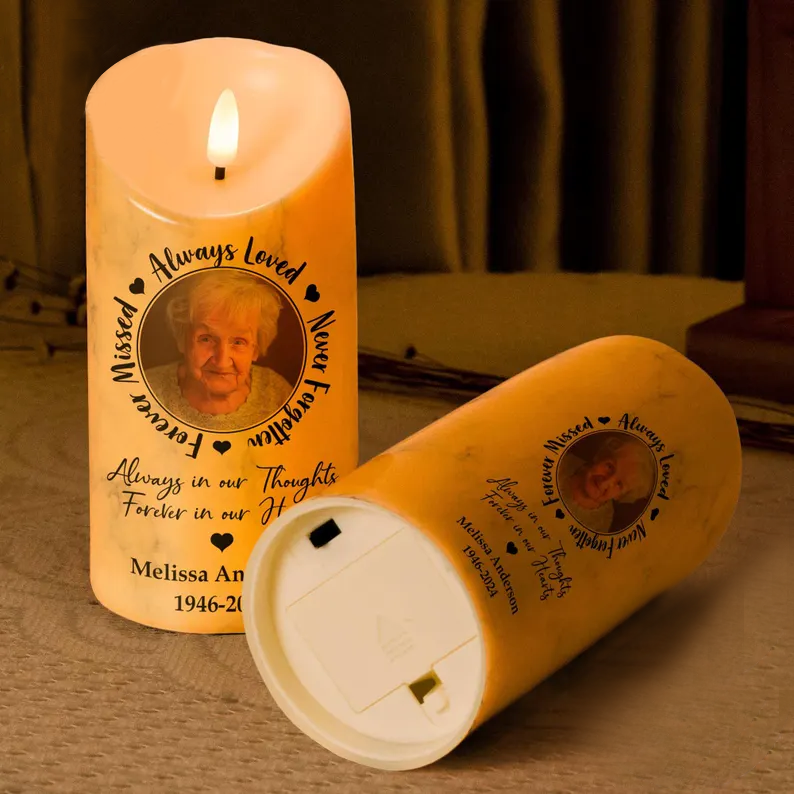 Personalized Photo Memorial LED Candle
