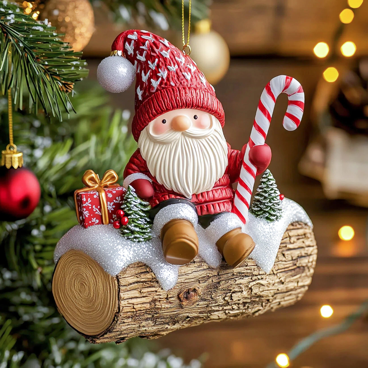 Candy Gnome Joy Christmas Ornament