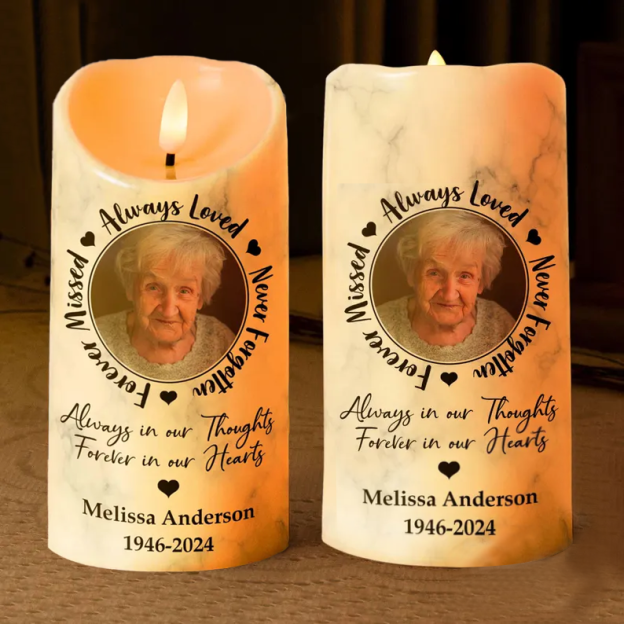 Personalized Photo Memorial LED Candle