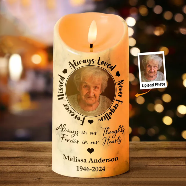Personalized Photo Memorial LED Candle