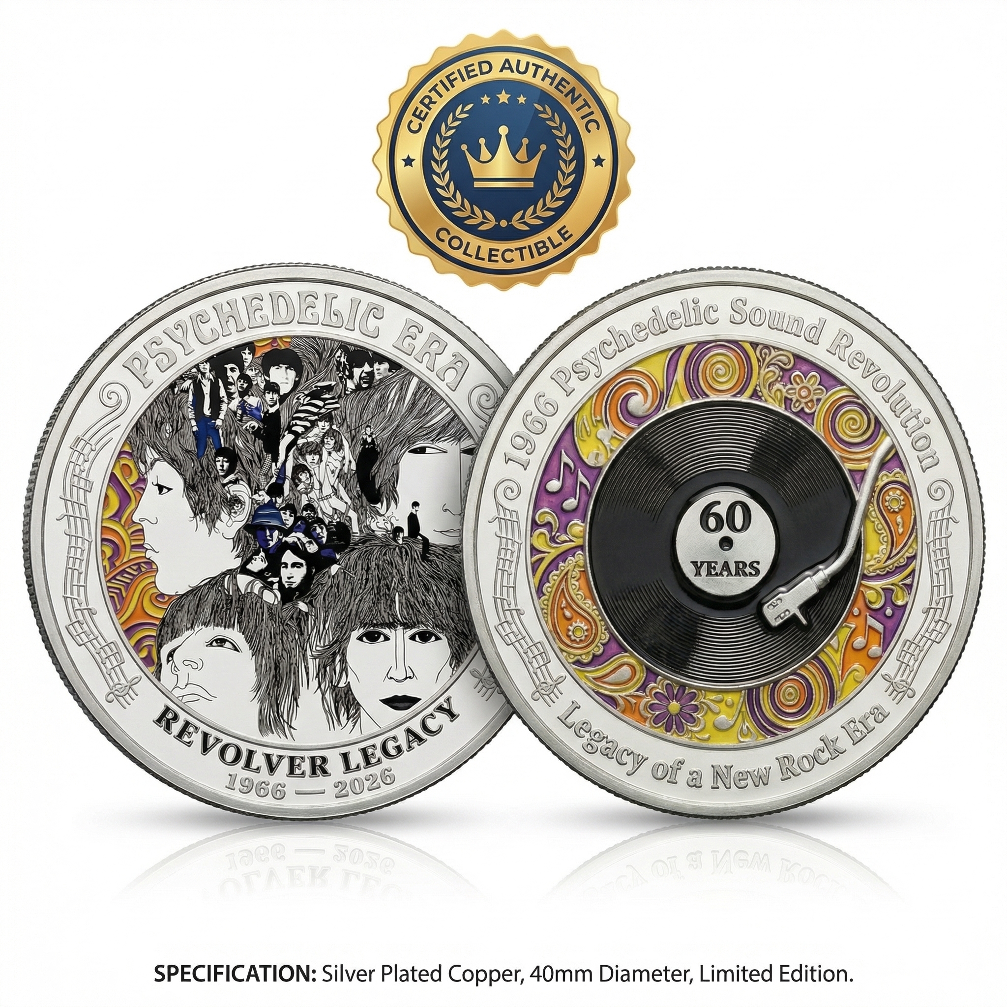 60th Anniversary 1966 Revolver Era Limited Edition Collector Coin 🎶
