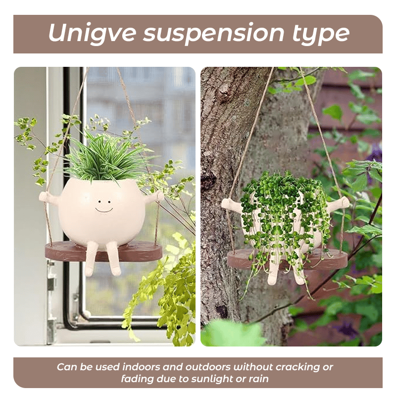 🔥Hot Sale🔥Cute Smiling Face Succulent Swing Flowerpot🌿✨