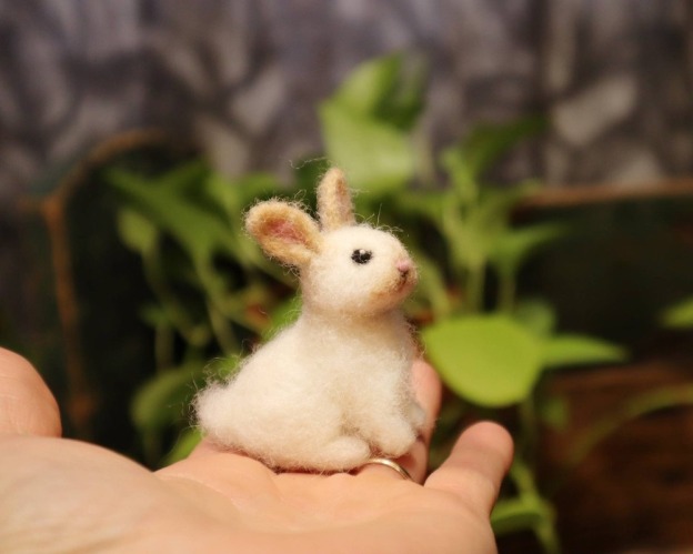 Needle Felted Baby Bunny
