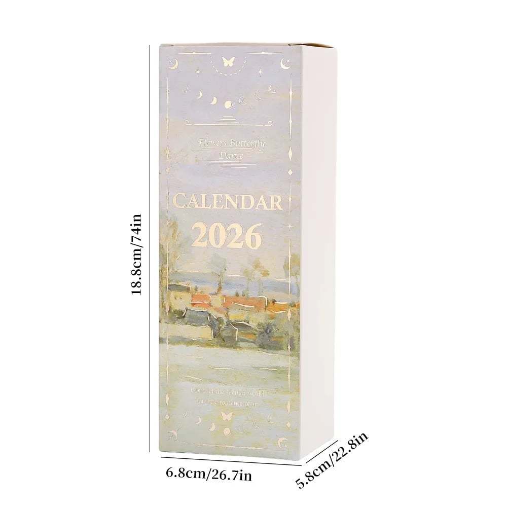 🎨 2026 Vintage European Style Oil Painting Flip Calendar