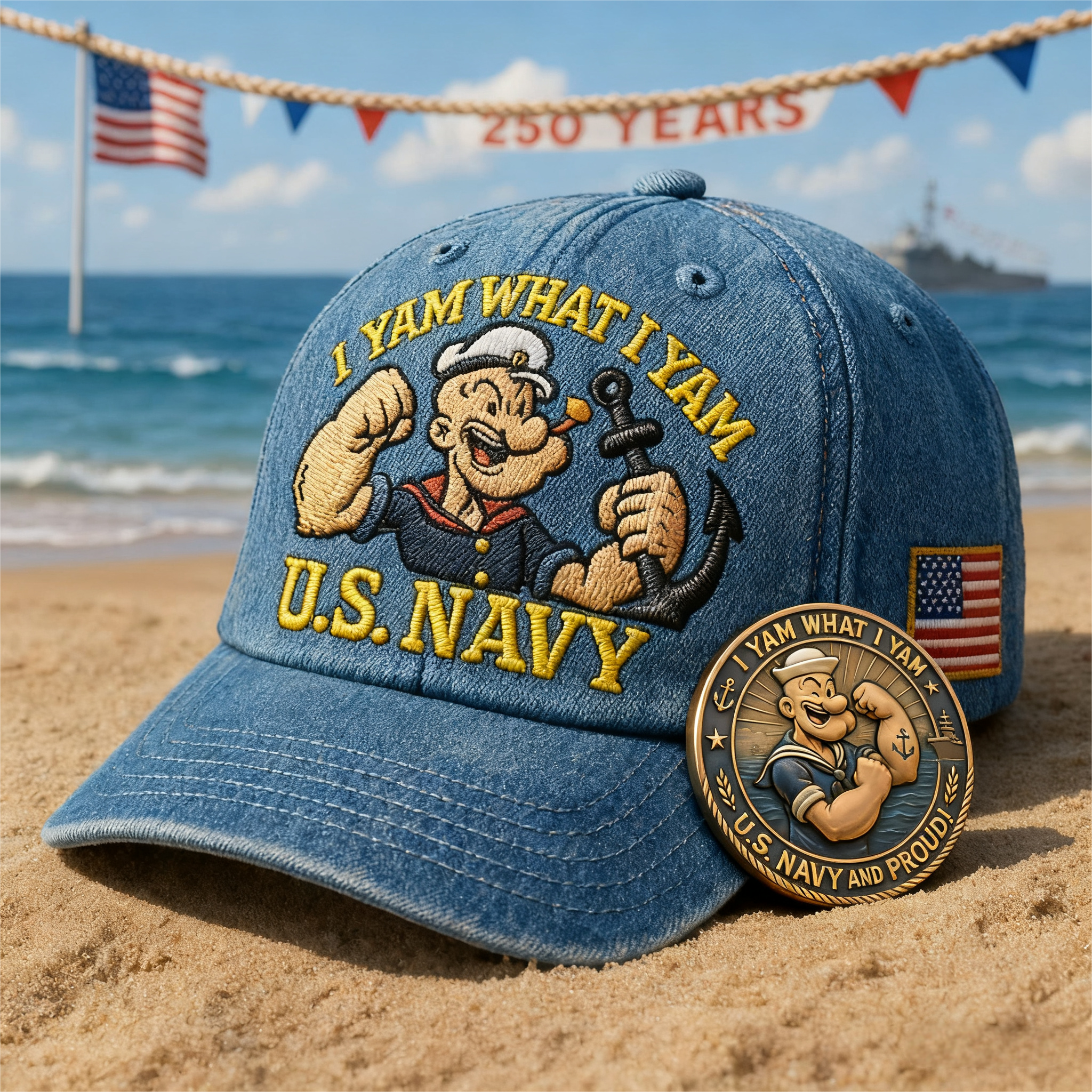 🔥LAST DAY 70% OFF - U.S. Navy Commemorative Cap & Coin – Anchor of Freedom⚓-🔥Buy 2 Get Free Shipping🚛