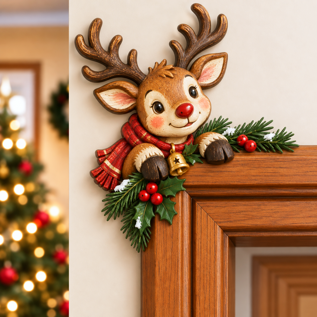 🔥Last 75pcs🎉-🎅🚪Christmas Peekaboo Door Frame Corner Decor – A Little Holiday Surprise Around Every Corner