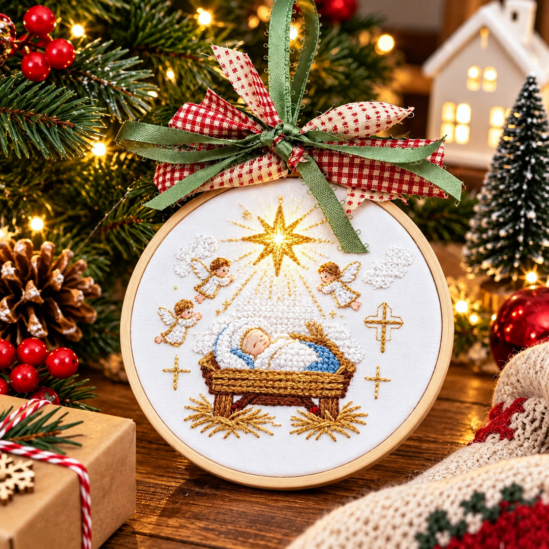 🔥Last 75pcs🎉-🎄🧵Christmas Embroidery Ornament DIY Kit – A Handmade Christmas Keepsake to Treasure