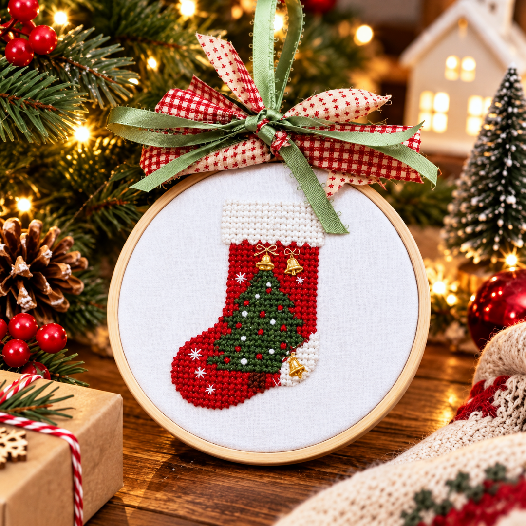 🔥Last 75pcs🎉-🎄🧵Christmas Embroidery Ornament DIY Kit – A Handmade Christmas Keepsake to Treasure