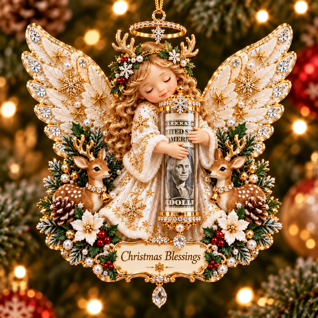 🔥Last 40pcs🎉-👼💵 Christmas Angel Cash Holder Ornament – Meaningful Money Gift & Holiday Keepsake
