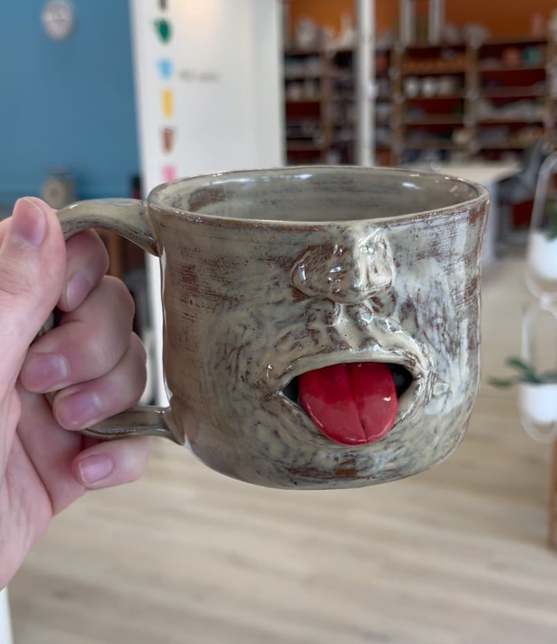 🔥Last Day 49% OFF -😛Handmade Face-shaped Ceramic Mug☕