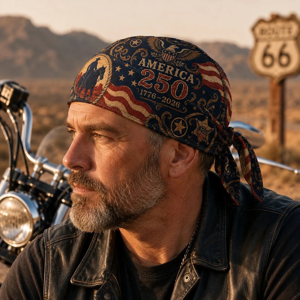 🔥LAST DAY 49% OFF - 🦅America 250 Cycling Pirate Hat / Biker Headwrap🏍️💨