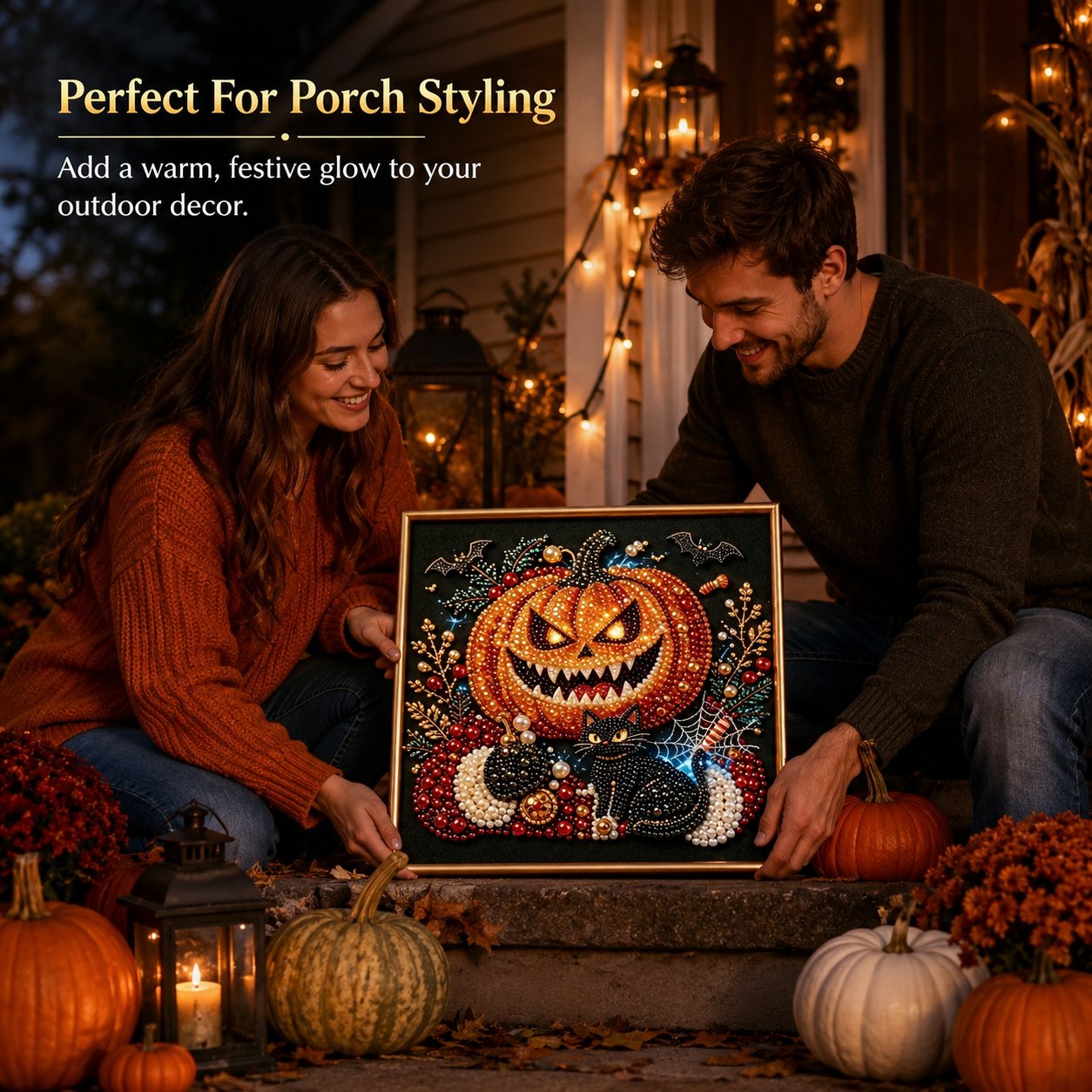 🔥Limited time 70% OFF -🖤 Premium 3D Pearl Dark Gothic Diamond Painting Art Kit | Luxury Flocked Canvas with Scratch-Resistant Non-Fading Pearl Beads DIY Dark Academia Decor 💀🕯️✨