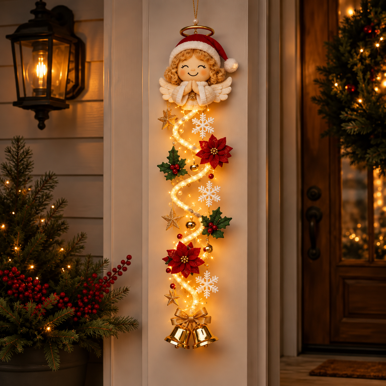🔥Limited time 70% OFF -✨🎄Light‑Up Glowing Christmas Door Hanger - Festive Home Decor