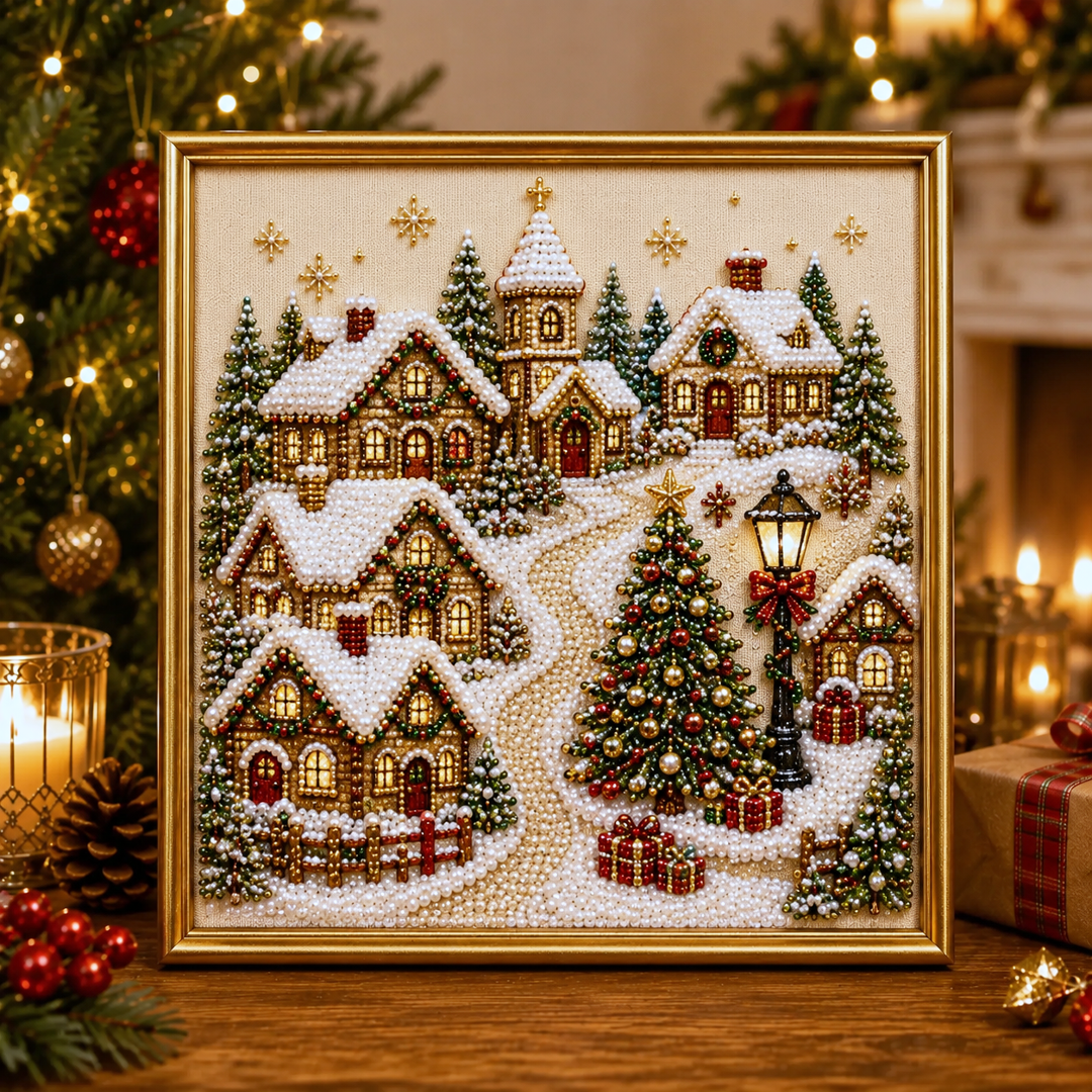 🧘Relaxing & Beginner-Friendly-💎DIY Christmas Pearl Diamond Painting Art Kit(❤Same as the Vedio)