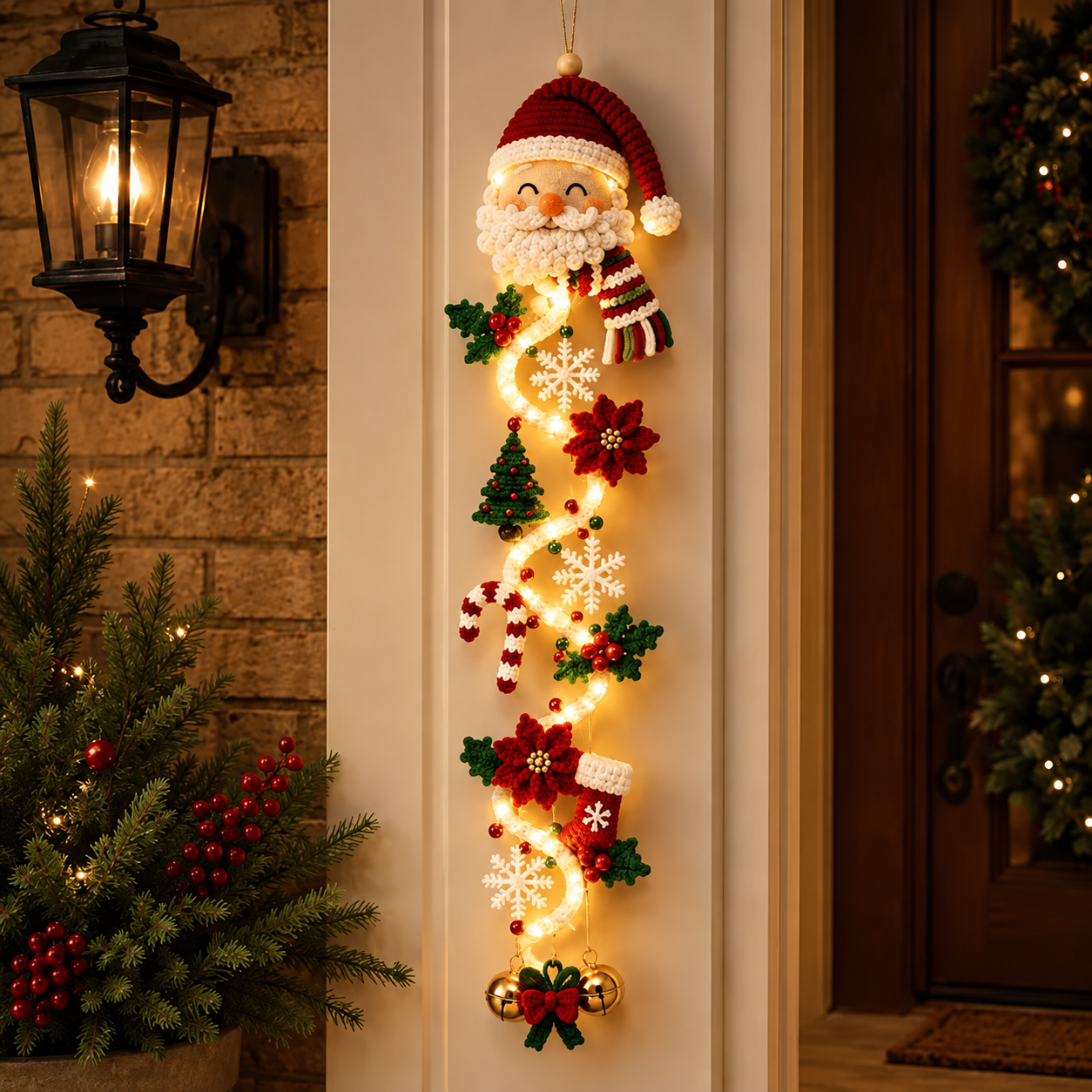 🔥Limited time 70% OFF -✨🎄Light‑Up Glowing Christmas Door Hanger - Festive Home Decor