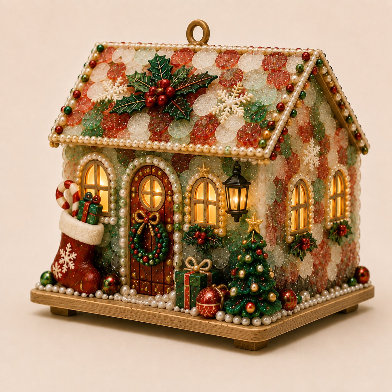 🔥Limited time 70% OFF -🎄🏡 Beginner-Friendly DIY Glowing Coastal Glass-Style Christmas Cottage Kit – A Magical Handmade Christmas Décor
