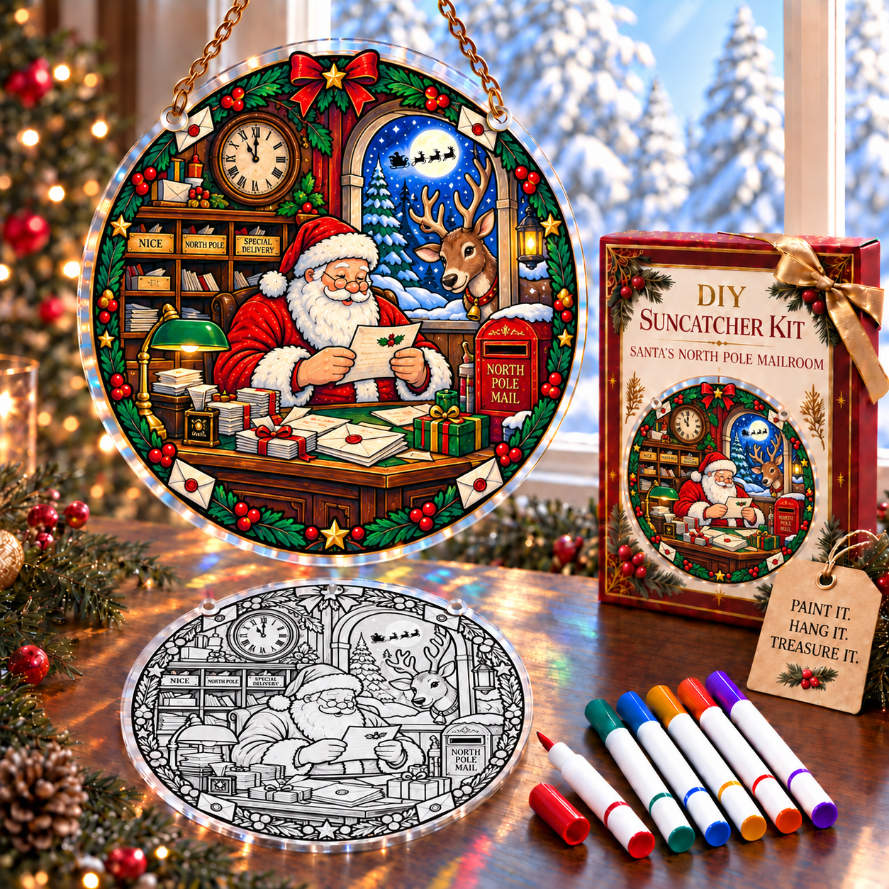 🔥 Limited Time 70% OFF – 🎅✨DIY Christmas Suncatcher Ornament Kit Collection – Paint, Hang & Create Holiday Magic