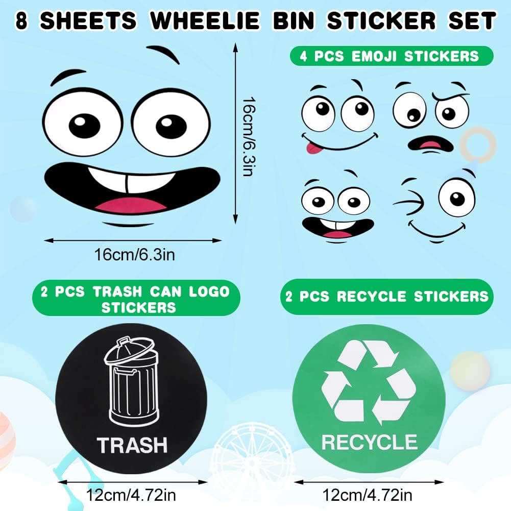 🔥 New Year Hot Sale 49% OFF ♻️😊 Eco-Friendly Trash Can Face Sticker Set — Fun Sorting · Easy Recycling · Planet Friendly 🌱🌍