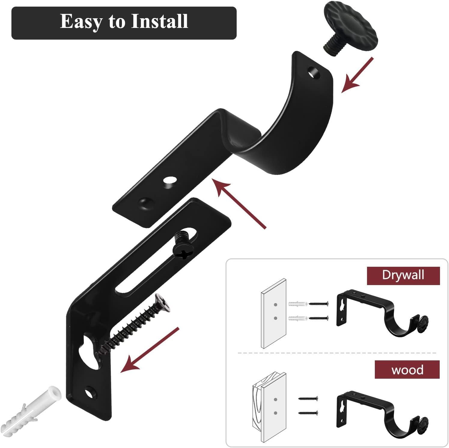 🔥2026 Spring Special Offer: 49% Off - ⚡No Drill Curtain Rod Bracket Attachment over Blinds Curtains🏠