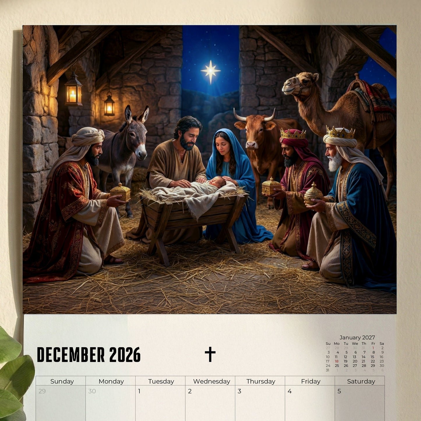 🔥 New Year Hot Sale 49% OFF✝️📅Jesus Christ Exquisite Images 2026 Wall Calendar -Daily Faith, Peace & Divine Inspiration🙏✨