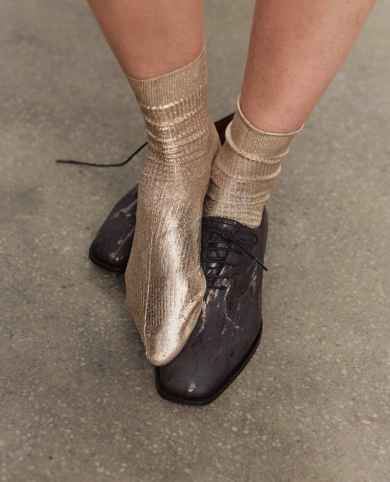 🔥LAST DAY 49% OFF🧦✨ Metallic Silk Sock — Where Luxury Meets Light💖