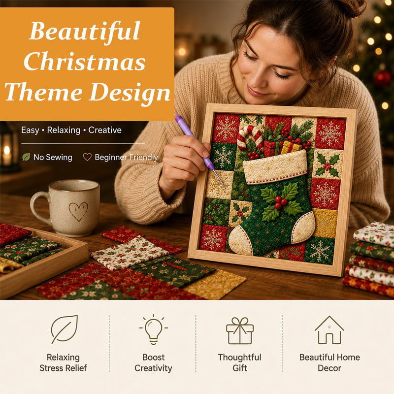🔥Limited time 70% OFF - 🎅🧵DIY Christmas Fabric Art Painting Kit – Create Your Own Holiday Masterpiece