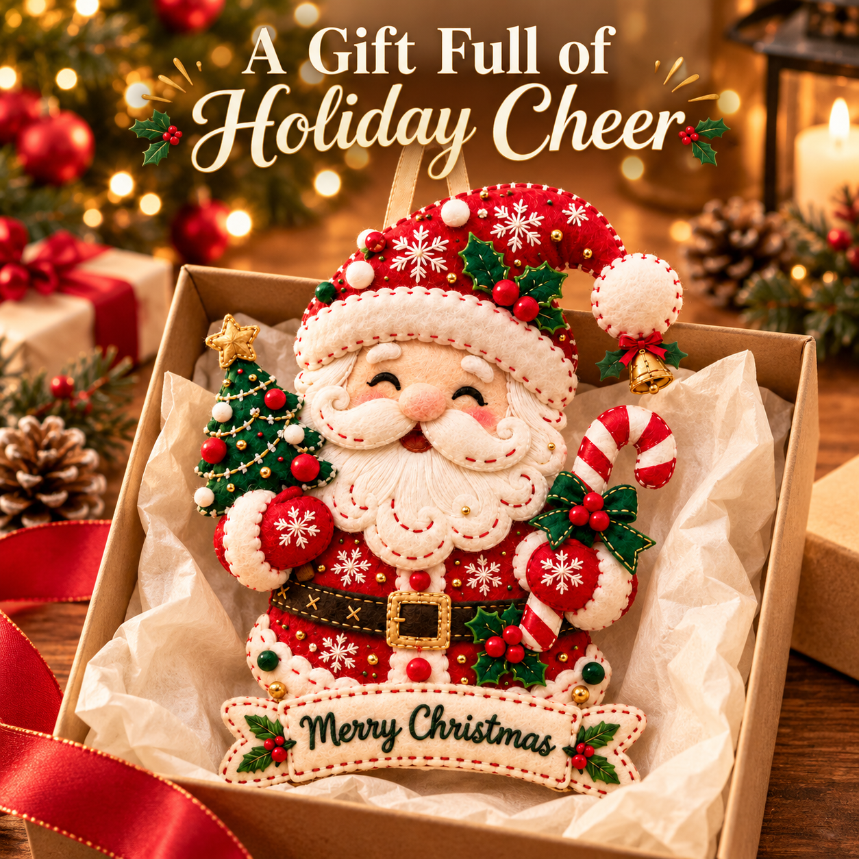 🎅 Handcrafted Felt Christmas Ornament🎄Bring Warm Holiday Magic Home