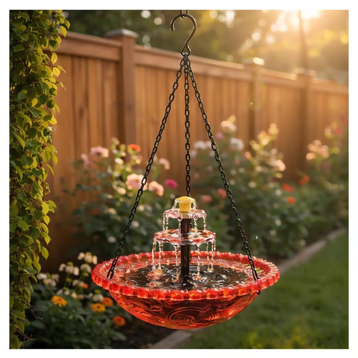  🔥2026 Spring Special Offer: 49% Off - 🐦Solar-Powered Waterfall-Style Hanging Bird Bath Fountain