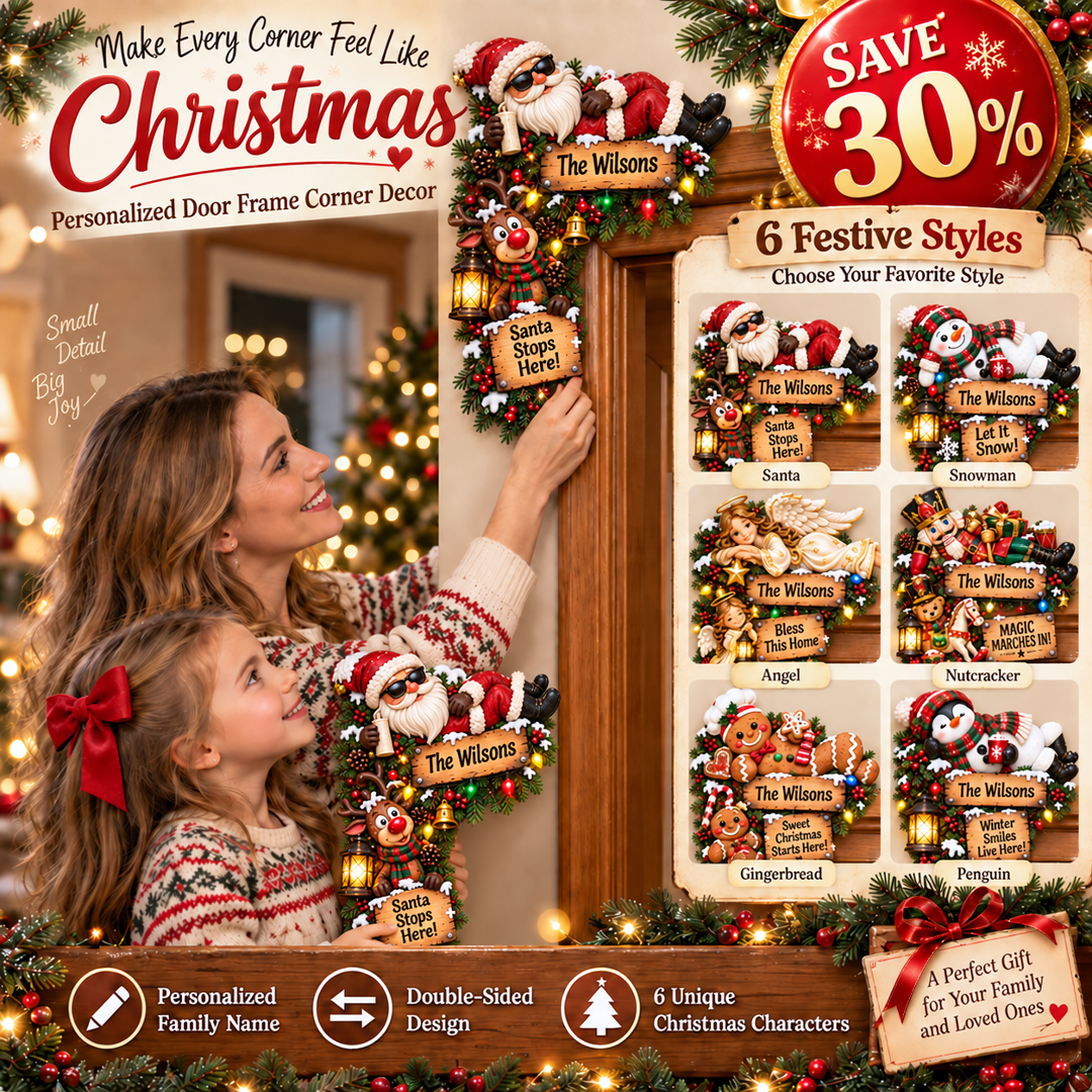 🔥Last 75pcs🎉-🎅🚪Personalized Christmas Door Corner Christmas Decor