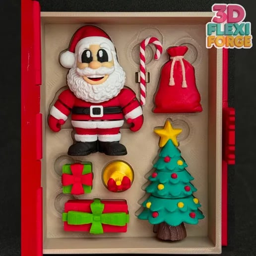🎄Christmas Sale 49% Off 📚 Cute Flexi Santa Claus and Book Case & Keychain🔑