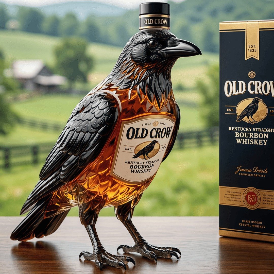 🔥Limited Edition - 🐦‍⬛ Old Crow 3D Crow-Shaped Bourbon Bottle