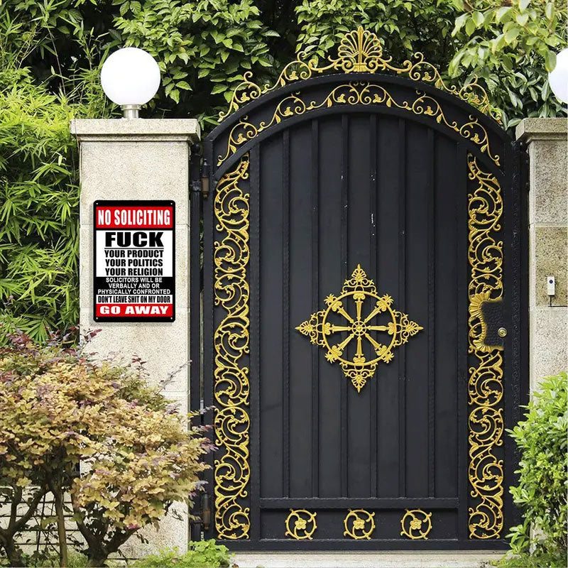 🔥Last Day 49% OFF - Zero-Tolerance "No Soliciting" Sign 🛑 — Make Your Boundaries Crystal Clear
