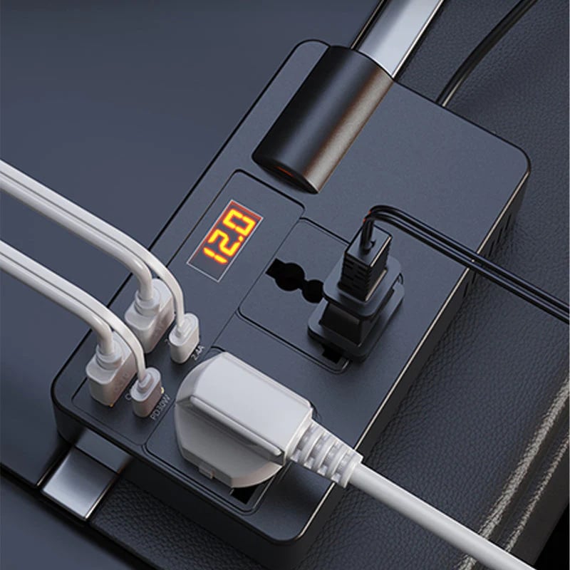 ⚡🔋Portable Car Inverter 12V/24V to 220V with Digital Display