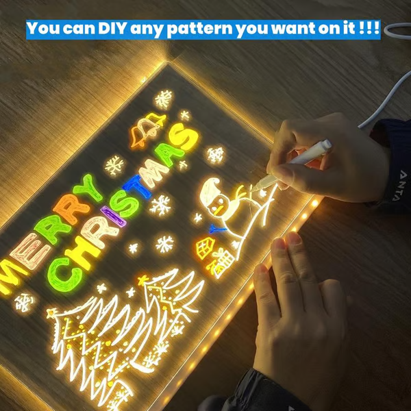 🎄Christmas Sale 49% Off 🌈🖌 Acrylic LED Message Board - For Vibrant, Endless Expression!🎁