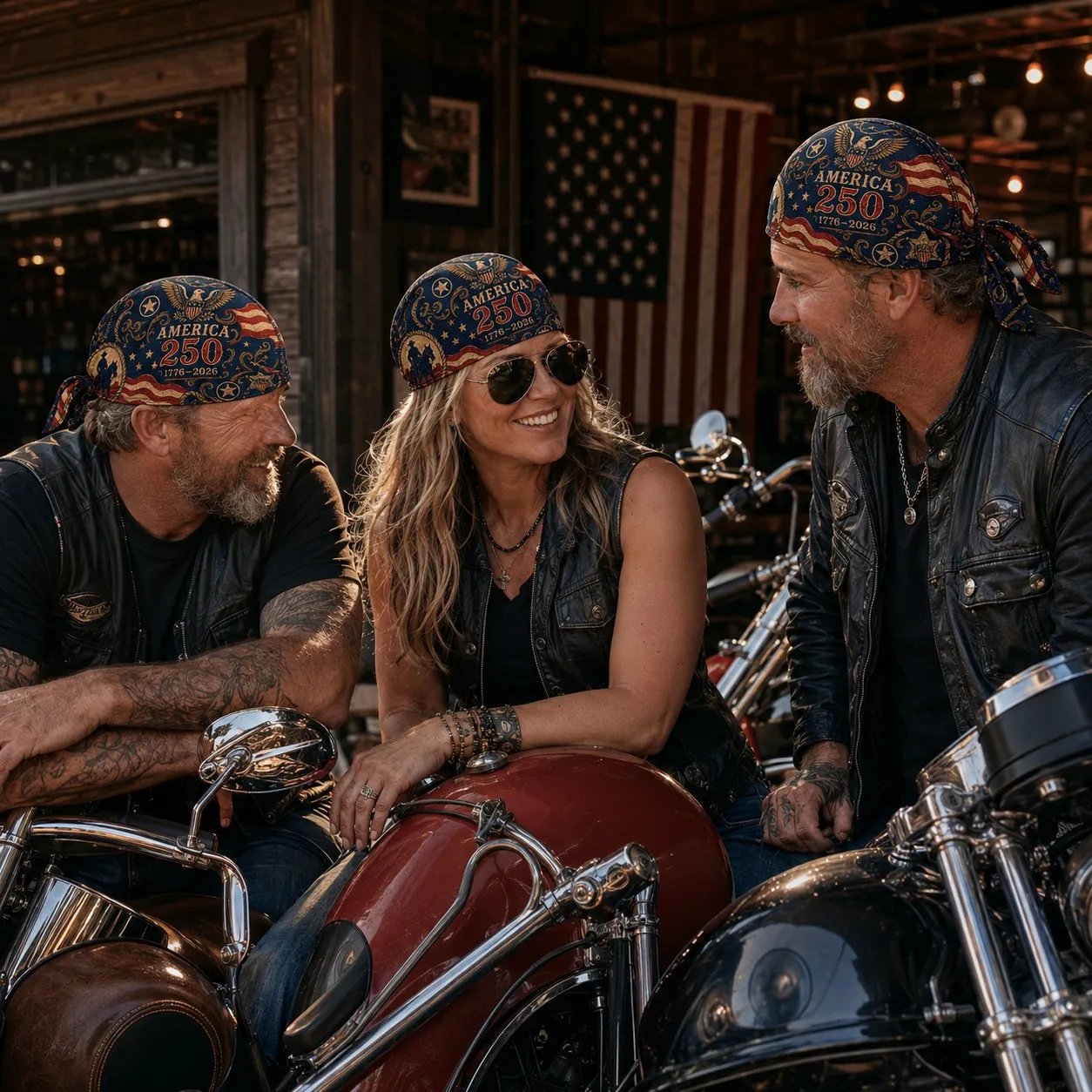 🔥LAST DAY 49% OFF - 🦅America 250 Cycling Pirate Hat / Biker Headwrap🏍️💨