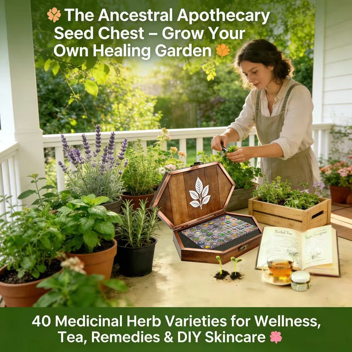 🔥 New Year Hot Sale 49% OFF🌿🧺The Ancestral Apothecary Seed Chest: 40 Varieties of Medicinal Herb Seeds 🌱