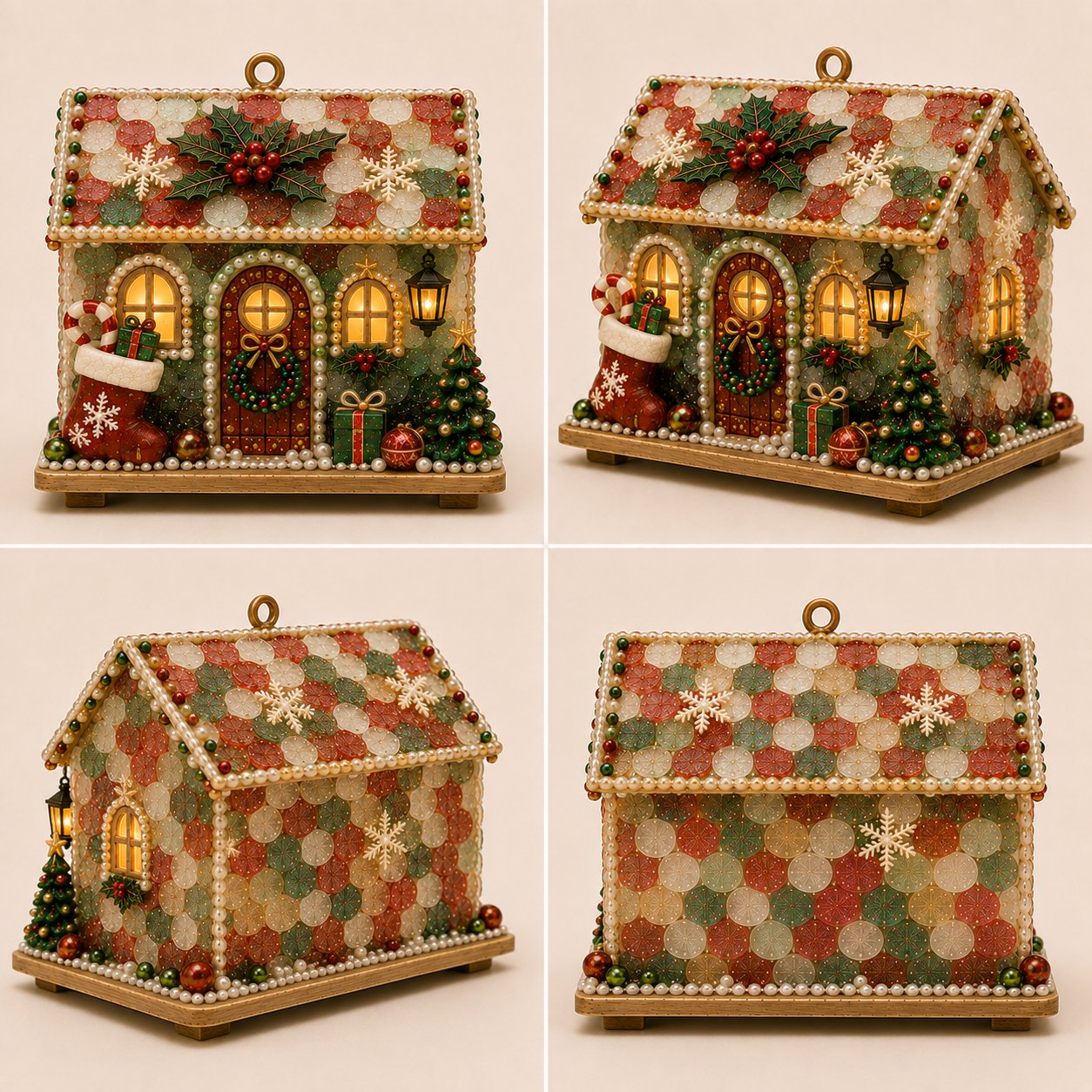 🔥Limited time 70% OFF -🎄🏡 Beginner-Friendly DIY Glowing Coastal Glass-Style Christmas Cottage Kit – A Magical Handmade Christmas Décor