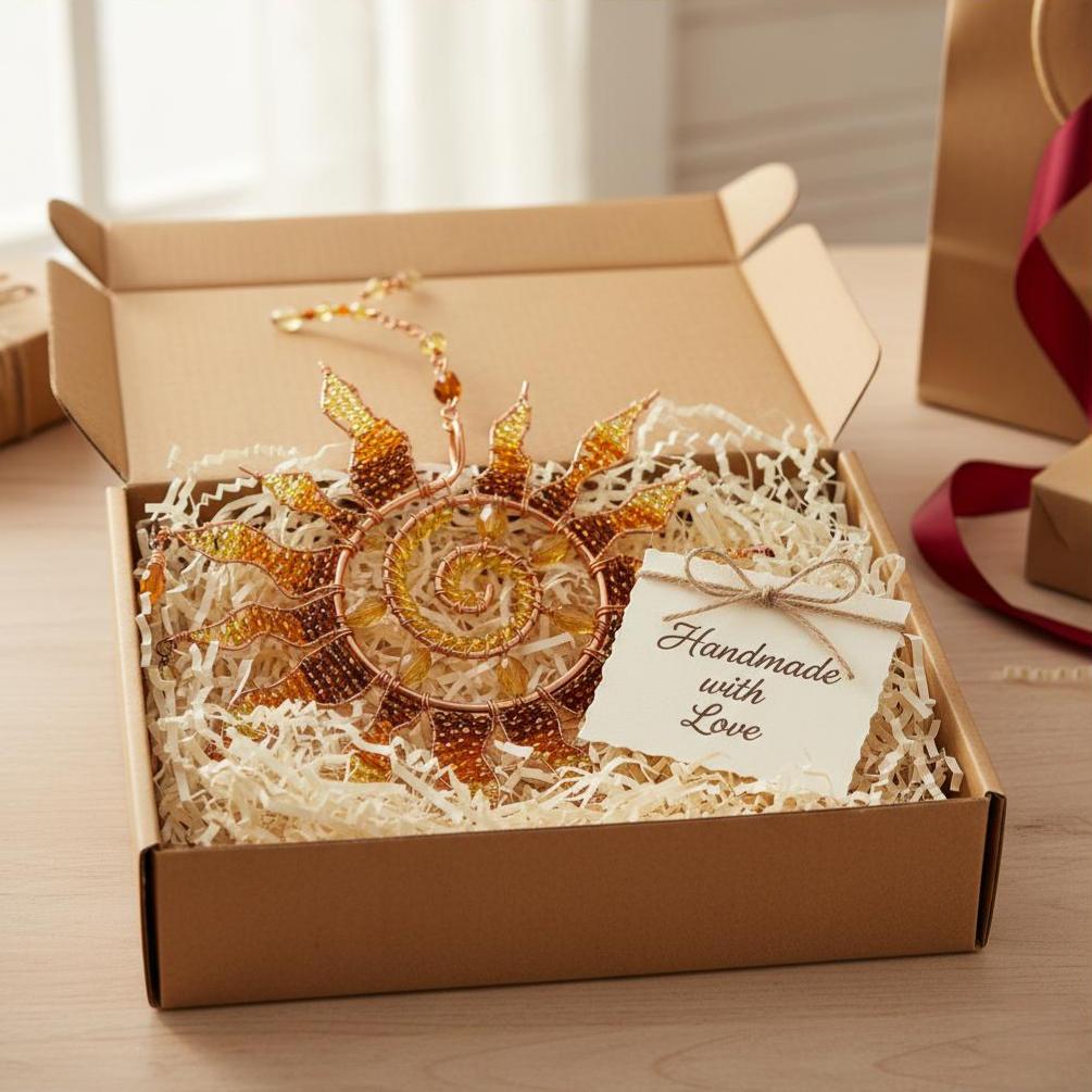 ☀️Sun Spiral Crystal Suncatcher – Handcrafted Bohemian Light Catcher