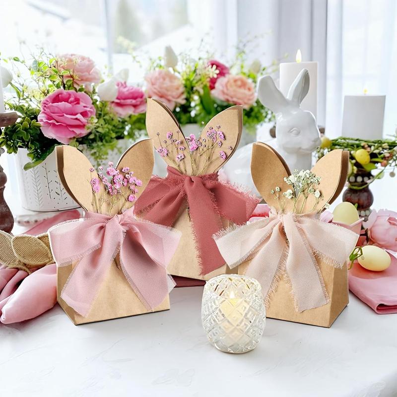 🔥LAST DAY 49% OFF🐰 Easter Bunny Goodie Bags - 12 Packs Boho DIY Paper Gift Boxes 🎀