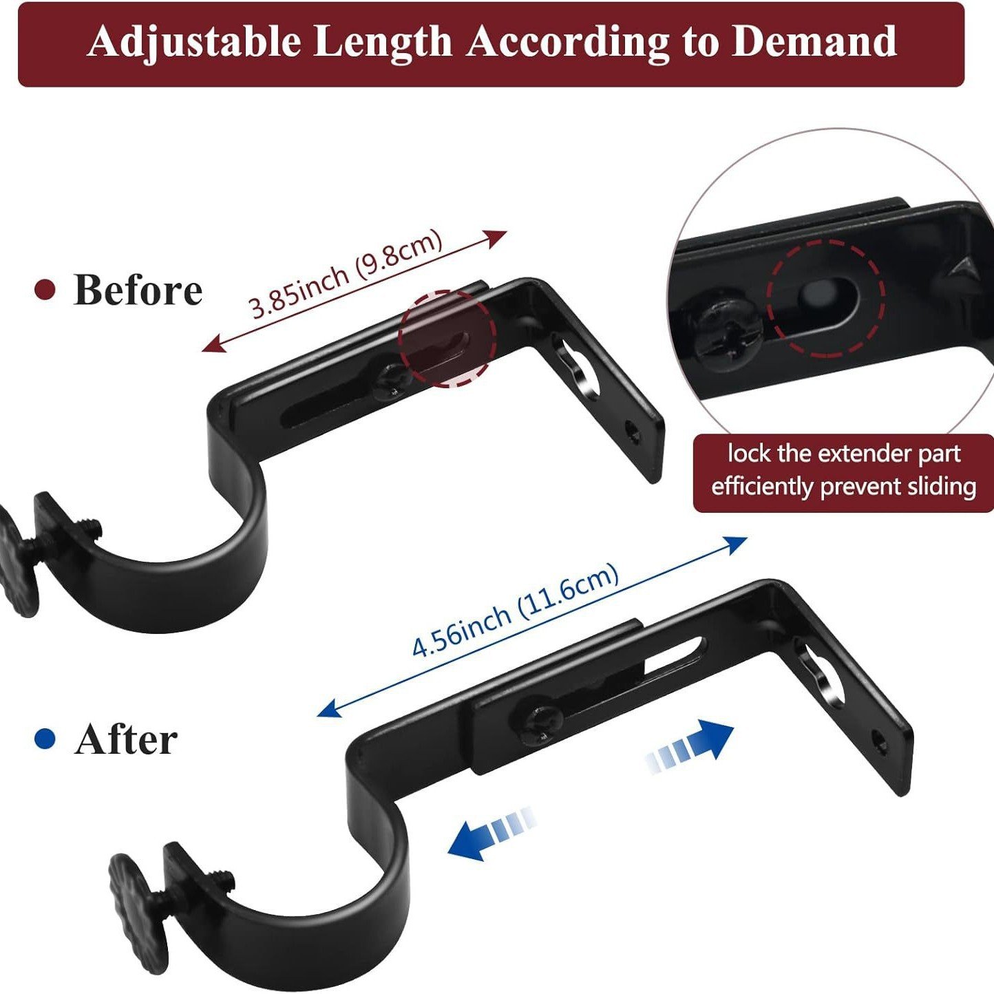 🔥2026 Spring Special Offer: 49% Off - ⚡No Drill Curtain Rod Bracket Attachment over Blinds Curtains🏠