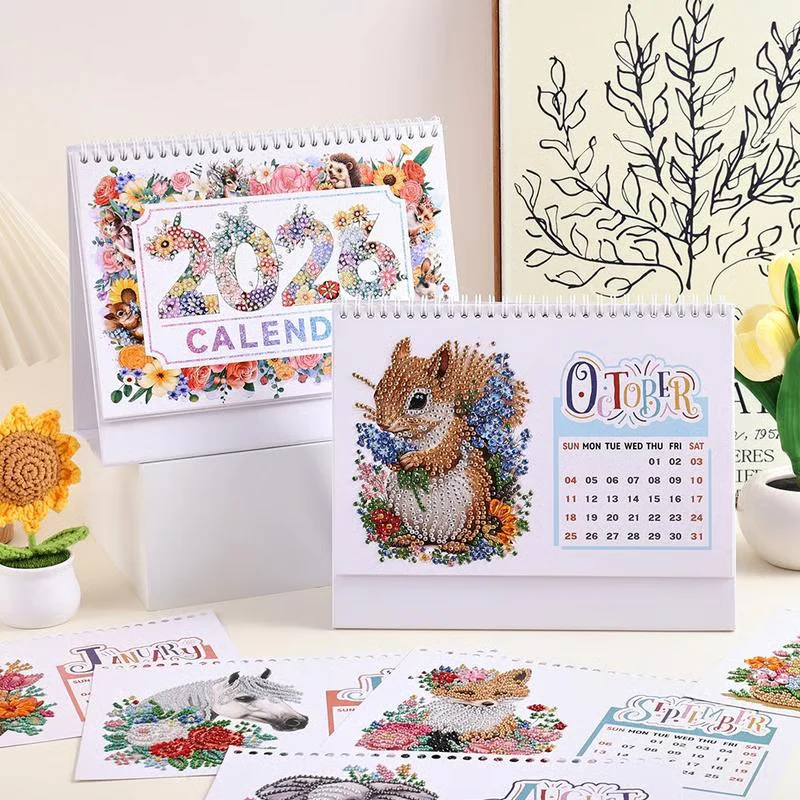 🎄Christmas Sale 49% Off 🗓️2026 DIY Diamond Painting Desk Calendar — Craft, Relax & Shine All Year 💎✨