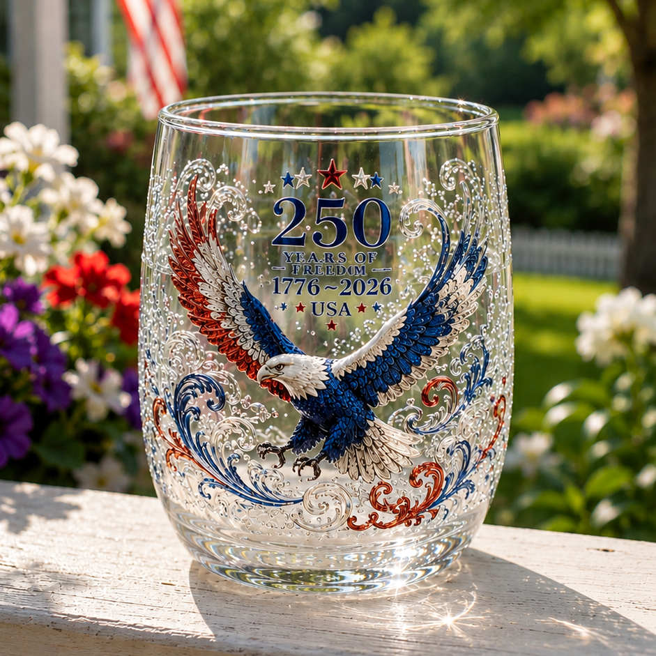 🔥 Limited Edition 🎁 USA 250 Years of Freedom Eagle Glass