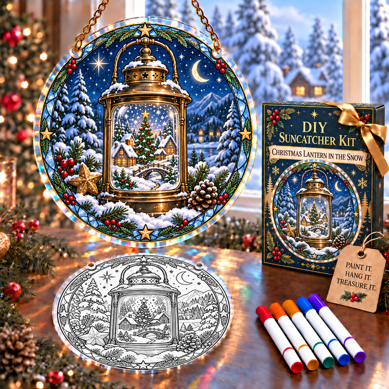 🔥 Limited Time 70% OFF – 🎅✨DIY Christmas Suncatcher Ornament Kit Collection – Paint, Hang & Create Holiday Magic