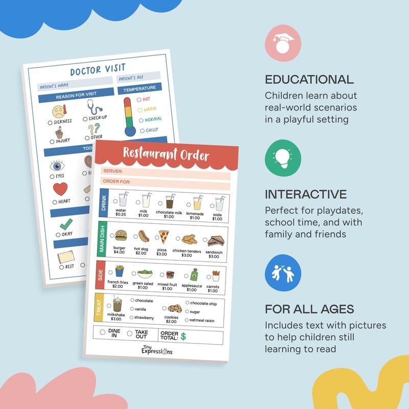 🔥 New Year Hot Sale 49% OFF🎁🧸 Pretend Play Notepads | 2-Pack—A Fun Gift for Imaginative Play✨🧒